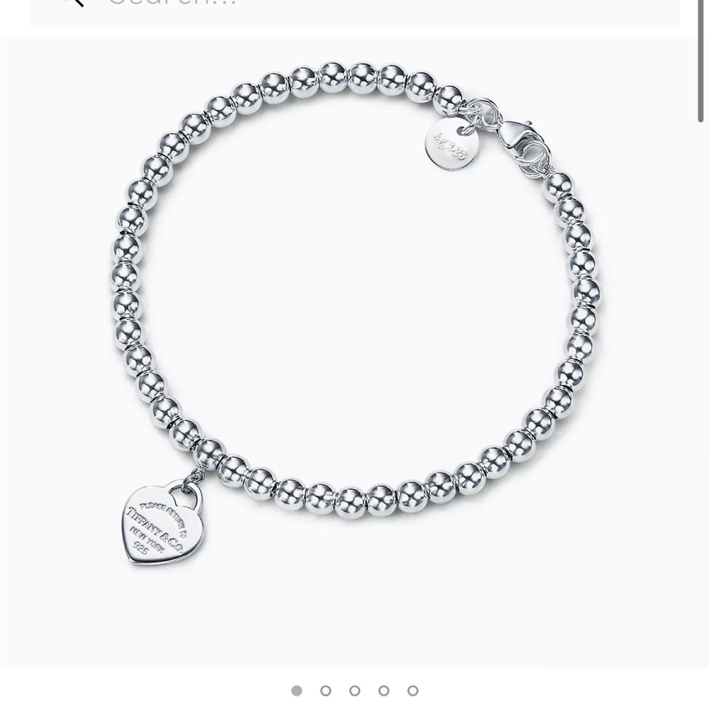Tiffany & Co. Silver Beaded Bracelet with Silver Heart Charm - Picture 5 of 6